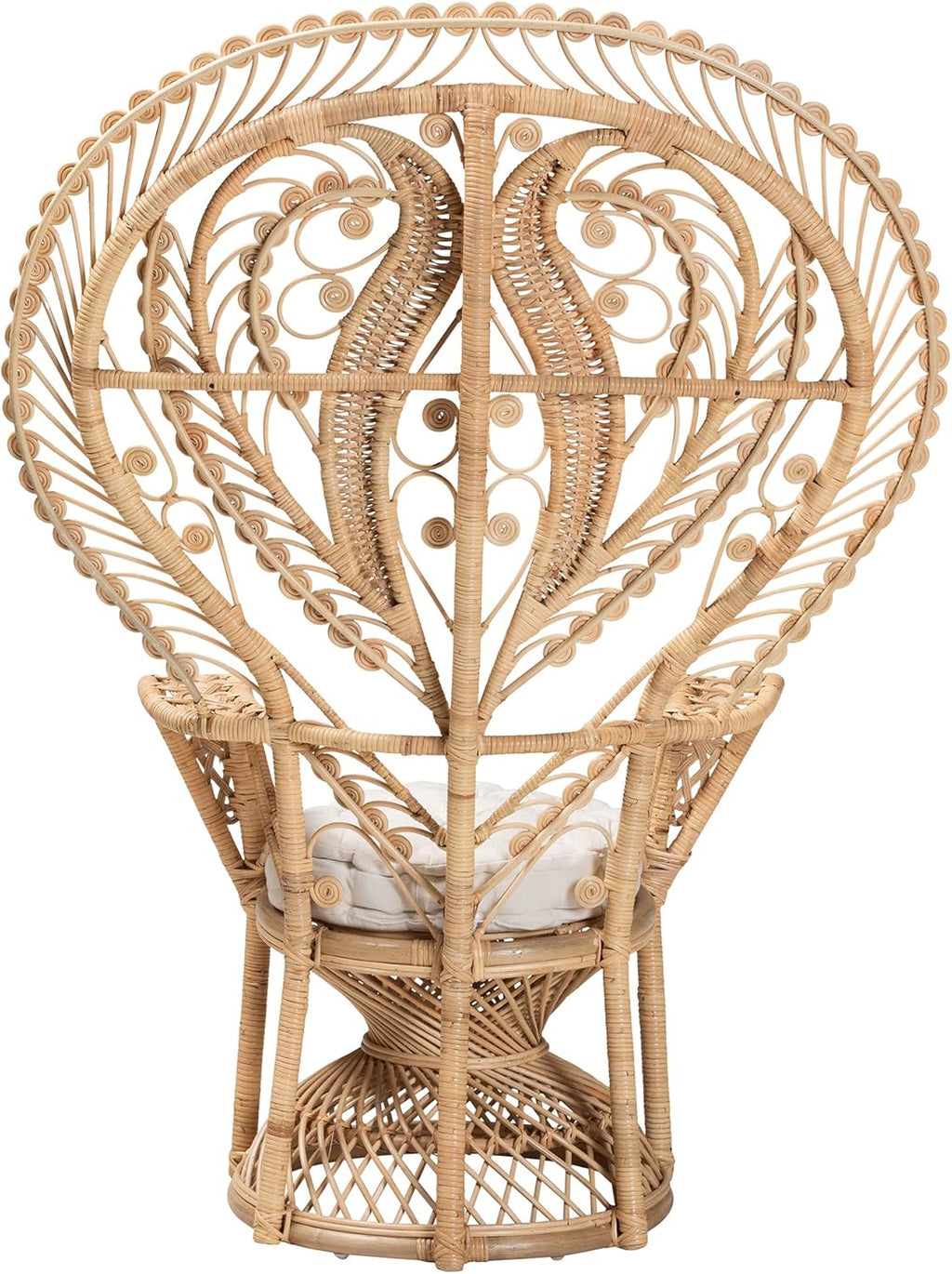 Oversized Natural Rattan Peacock Chair X205780