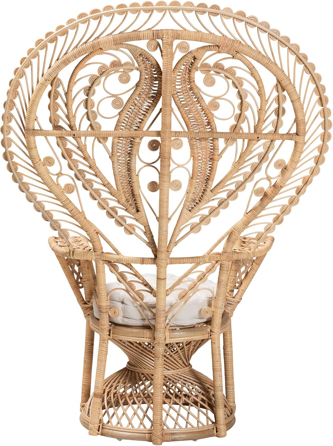 Oversized Natural Rattan Peacock Chair X205780