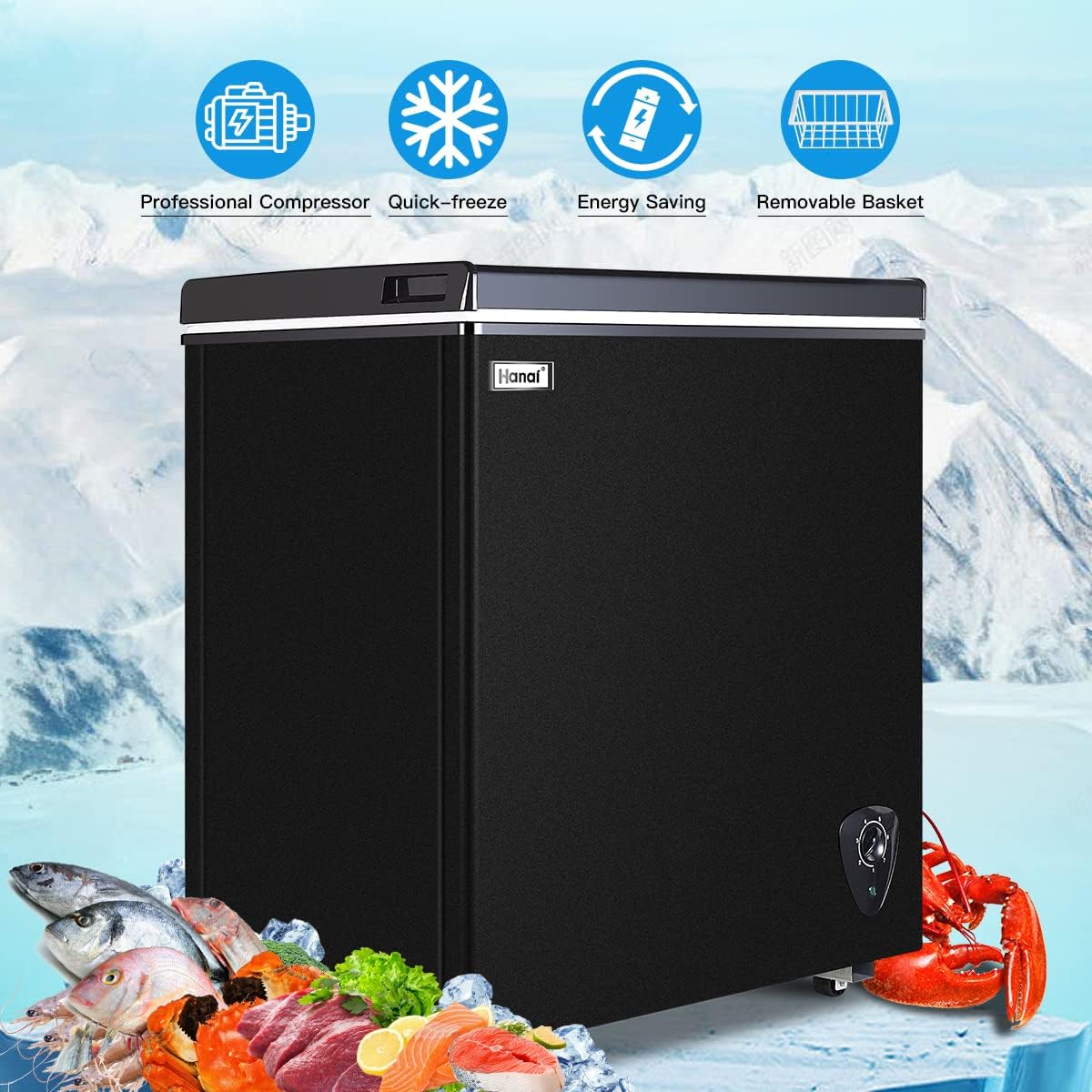 5.0 Cubic Top Open Door Chest Freezer with Removable Storage Basket M72870
