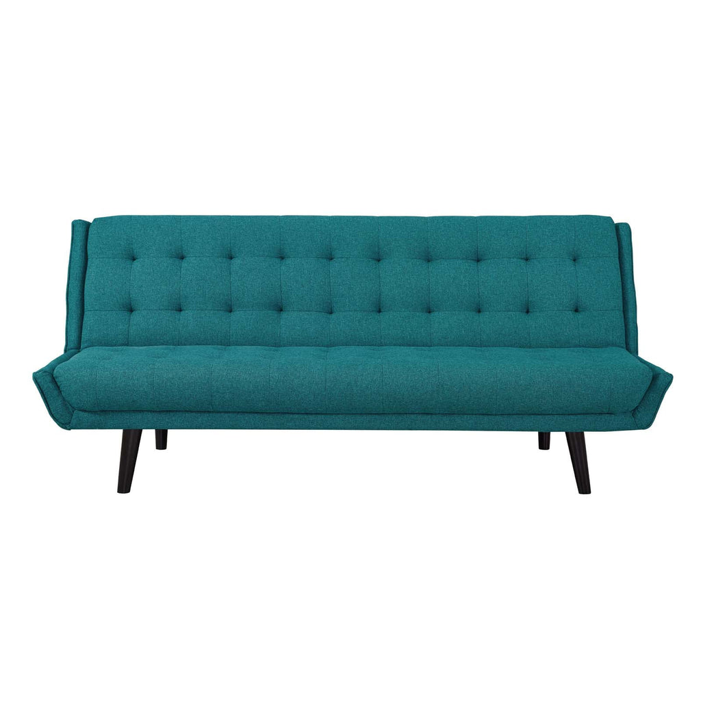 Aqua Blue Fabric Tufted Sofa Bed E603