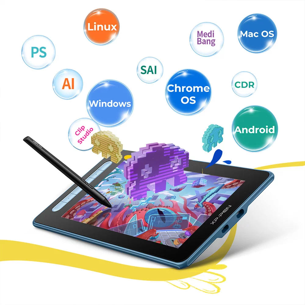 Blue Graphics Tablet with Screen Drawing Tablet U16706