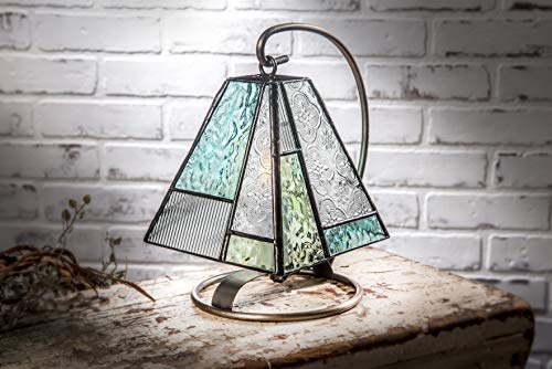 Tiffany Styled Stained Glass Accent Night Light Table Top Lamp I9641