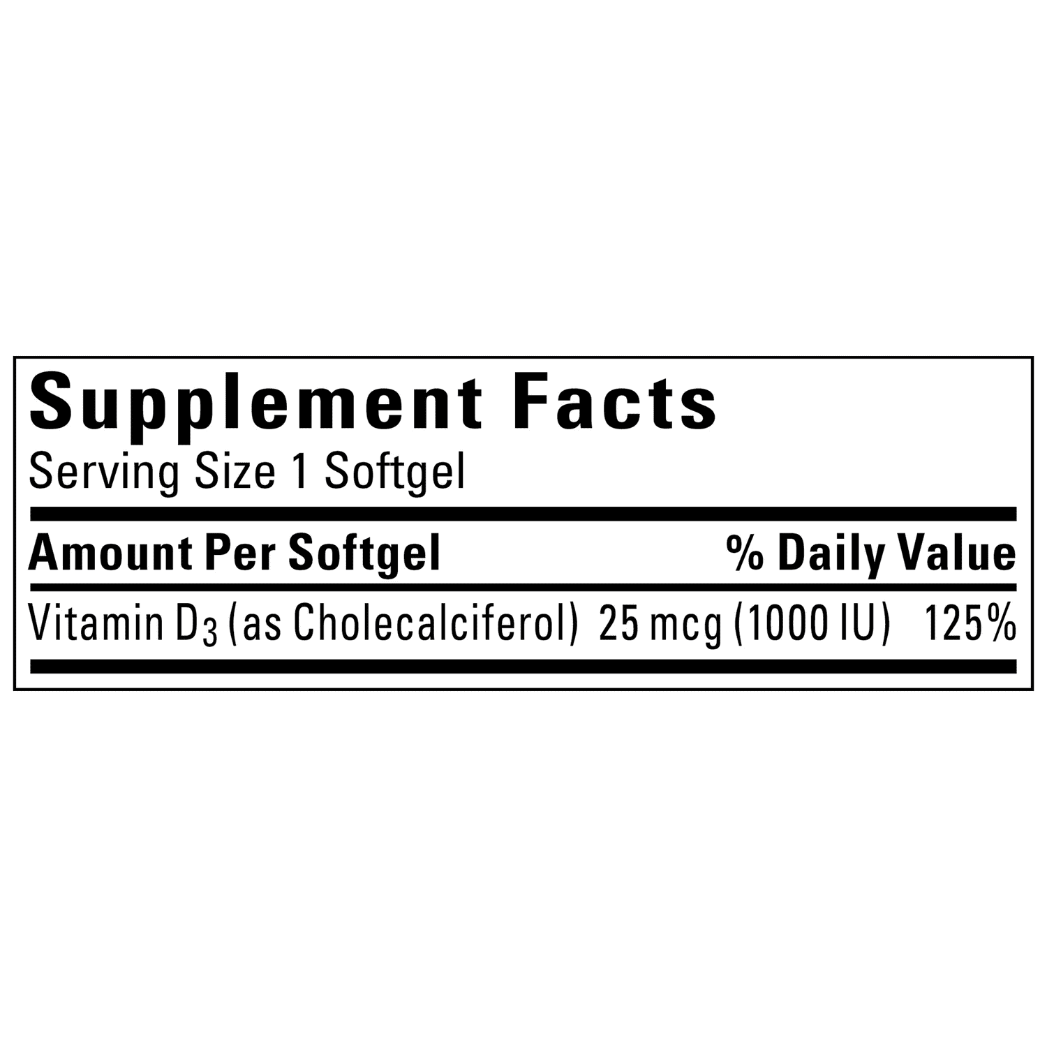 Vitamin D3 1000IU 650 Softgels H1199