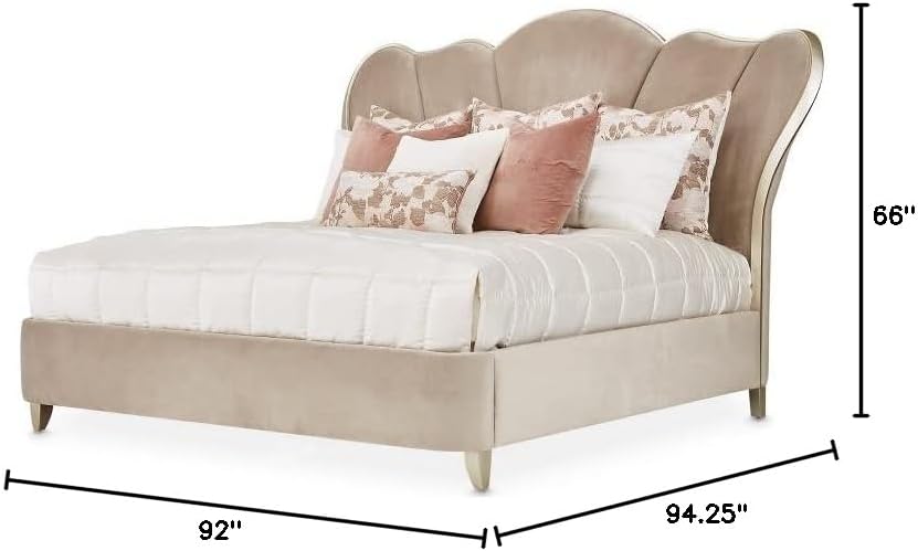 Hazelnut Brown Velvet Tufted King Bed E4953