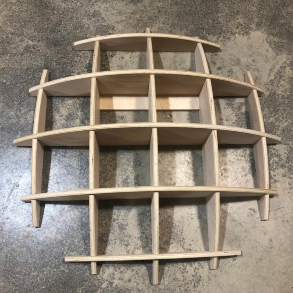 Modular Paintable Wooden Wall Shelf, 48" W x 48" H x 9.5" D M504718