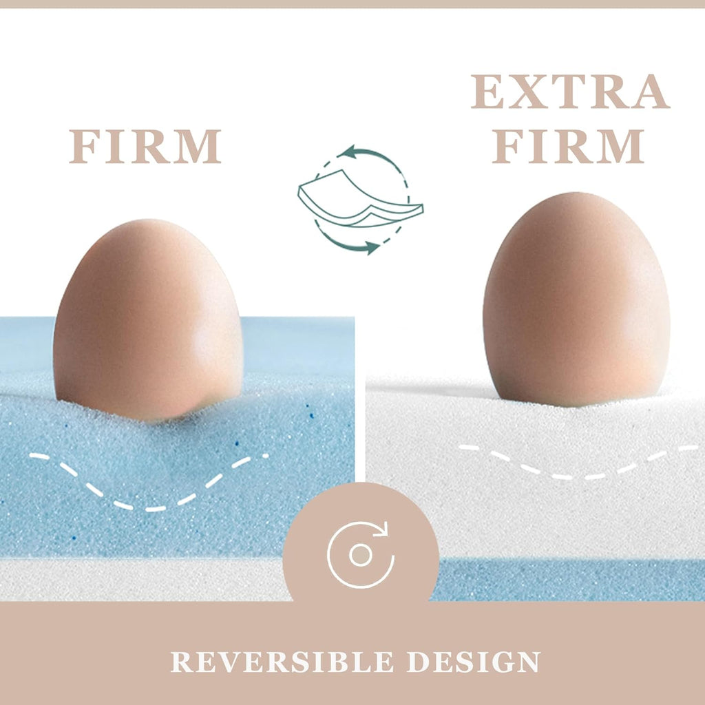 4 Inch Firm Twin Size Memory Foam Mattress Topper with Cooling Gel I83606