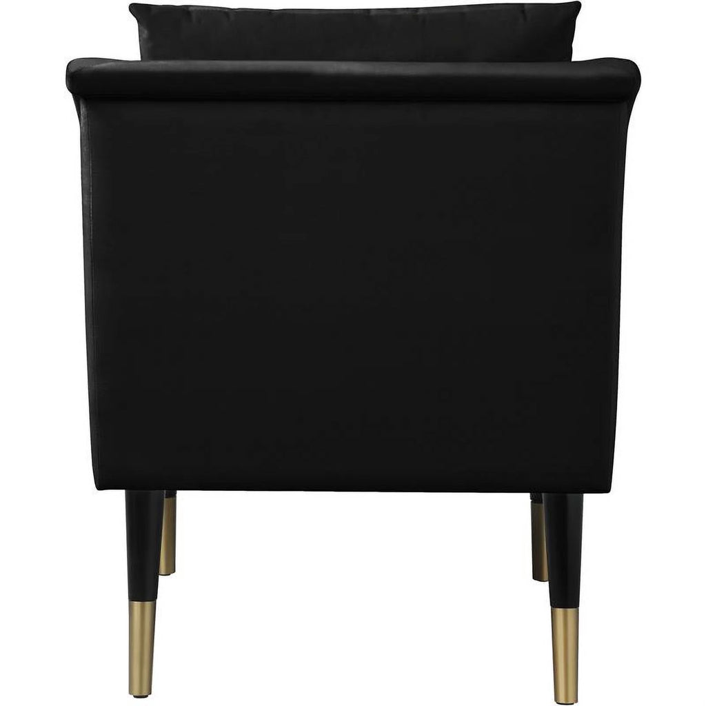 Contemporary Velvet Accent Chair in Soft Black A227