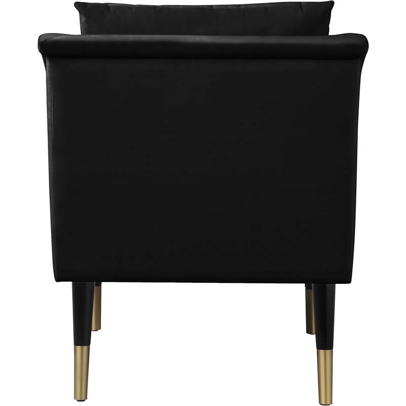 Contemporary Velvet Accent Chair in Soft Black A227