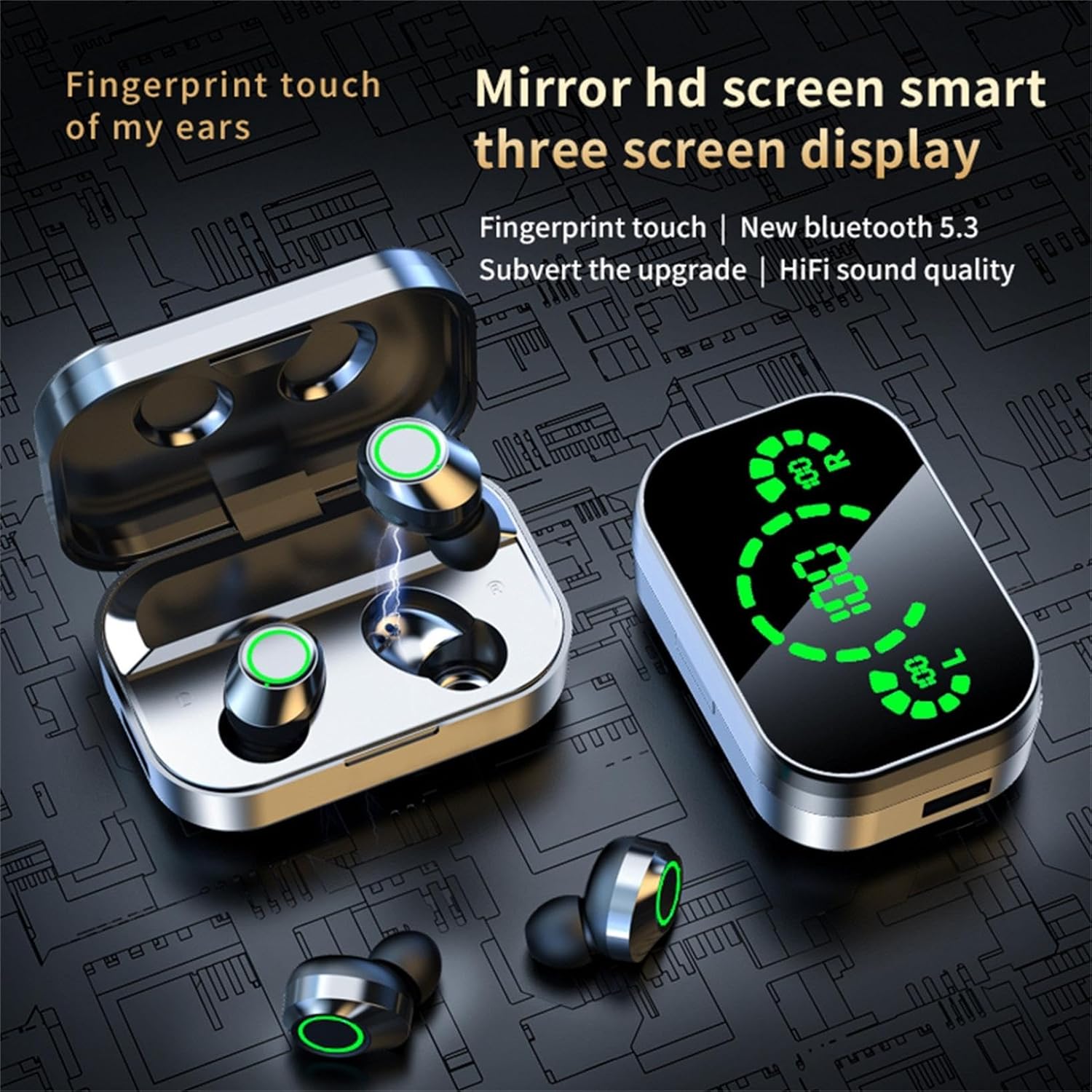 Wireless Earbuds Bluetooth 5.3 IPX4 Waterproof Stereo Earphones with Charging Case Y689