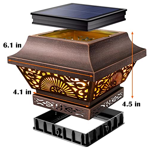2 Pack Black Metal Solar Post Cap Lights Q37023