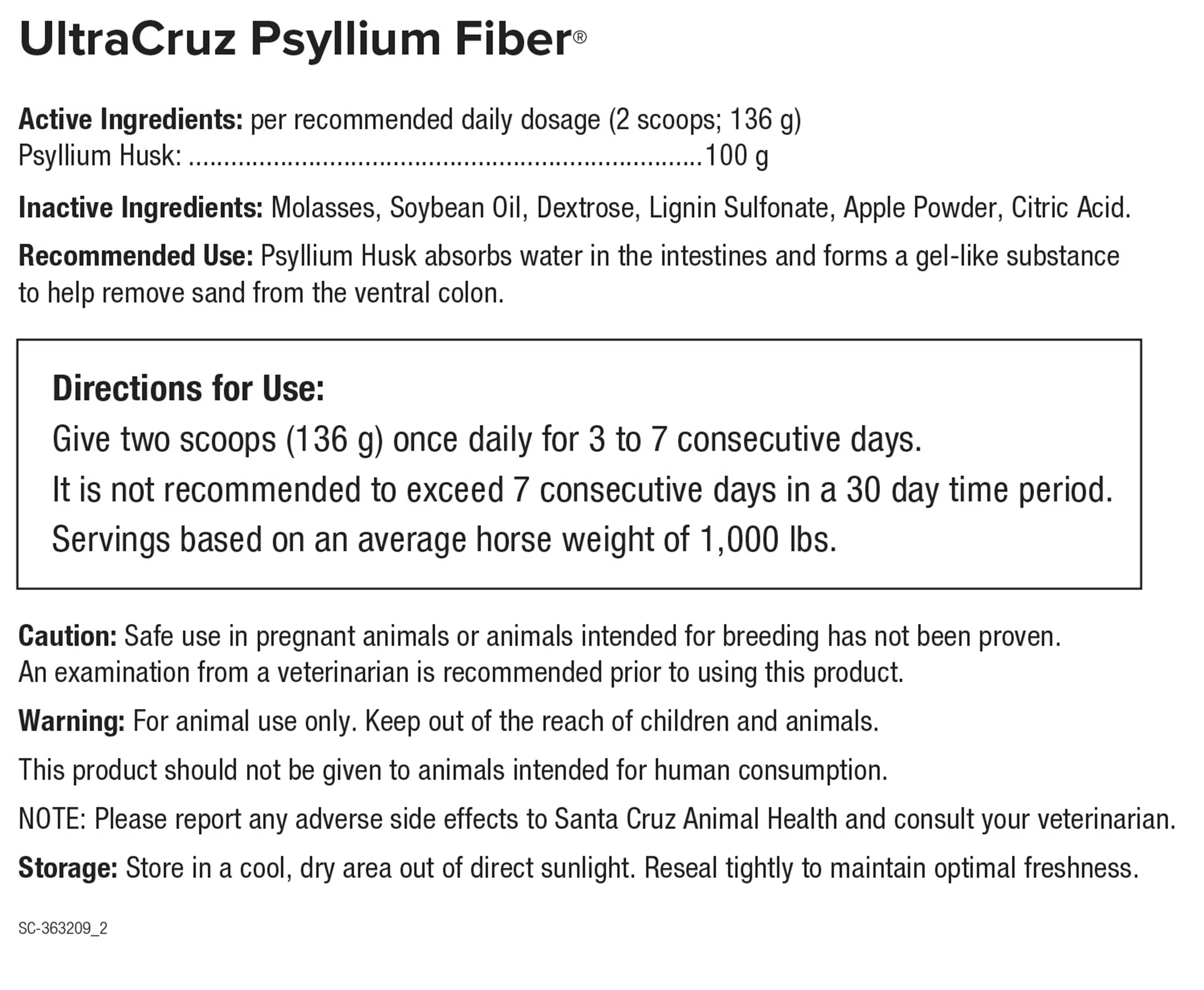 Horse Psyllium Fiber Pellets, 10 lbs. M34651