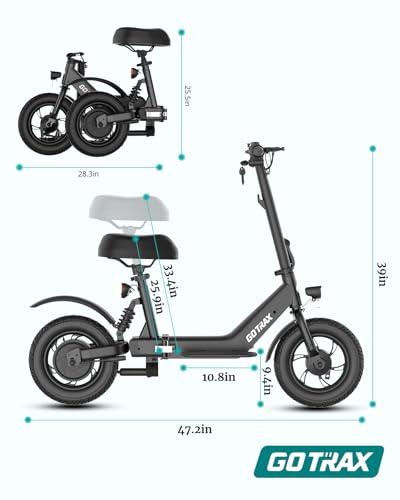 White Electric Scooter with Seat, 12" Pneumatic Tire, 400W Motor O603739