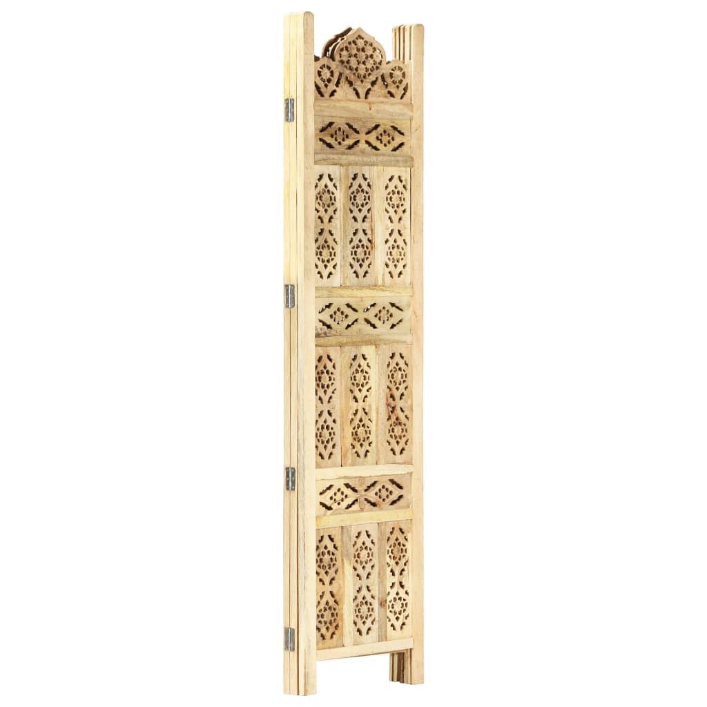 Hand Carved 3-Panel Room Divider Solid Mango Wood X446944