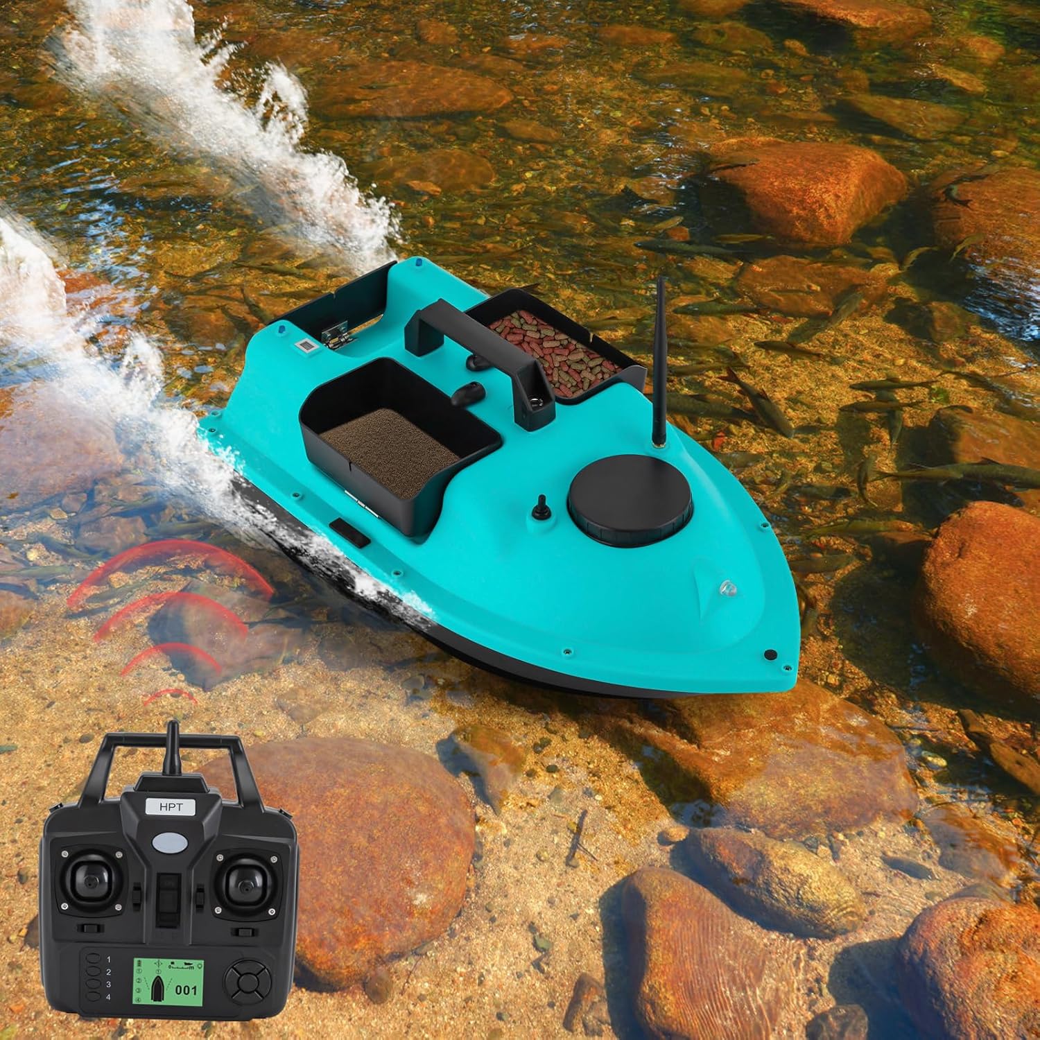 RC Fishing Bait Boat with Remote Control & LCD Screen F67631