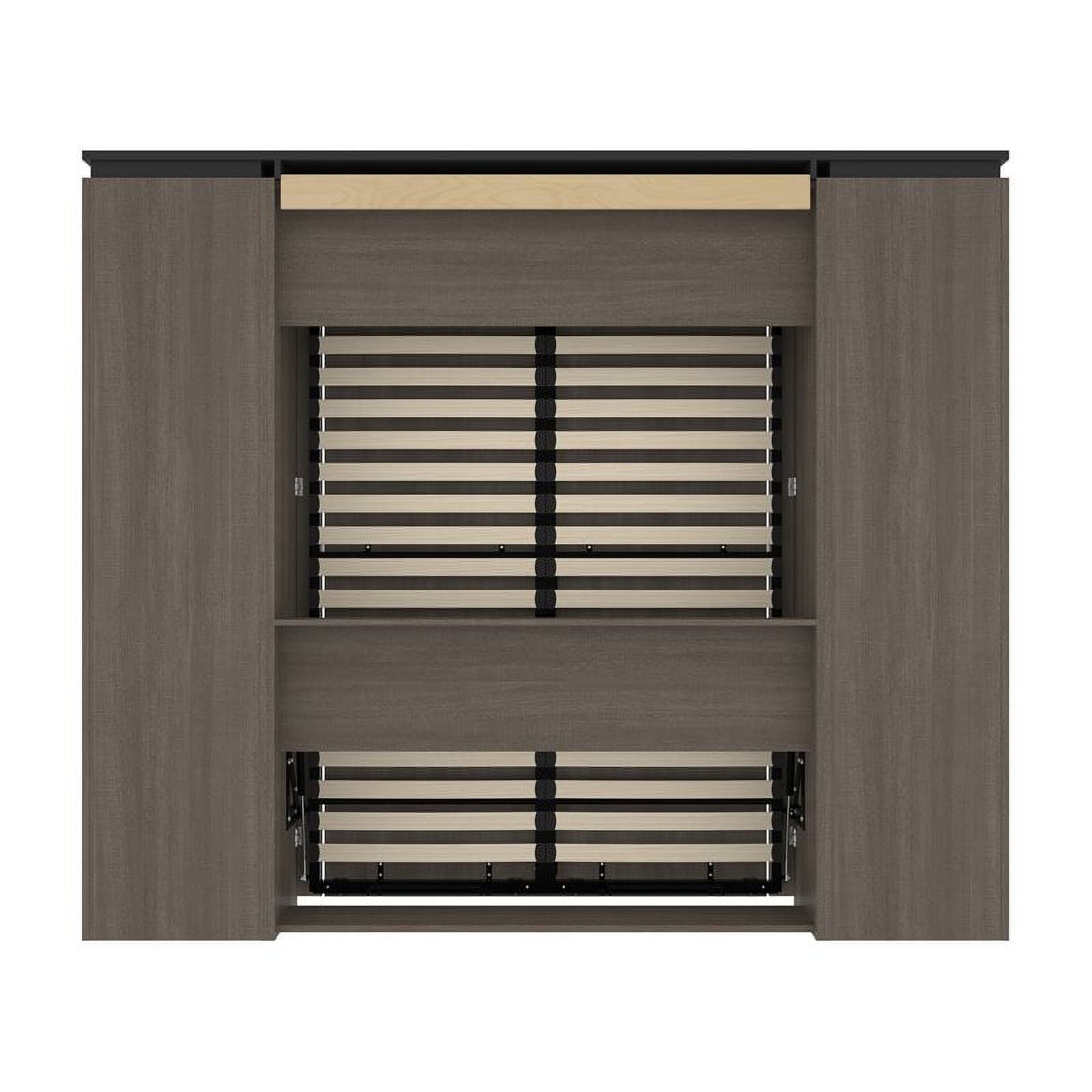 98" Full Murphy Bed and 2 Bookcases with Drawers in Bark Gray R754