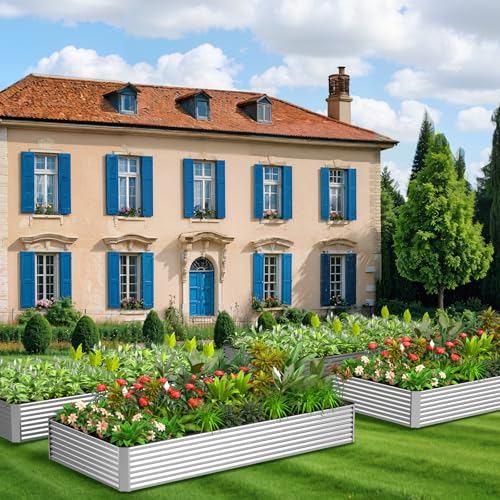 3 Pack Galvanized Steel Raised Garden Bed 36x18 inch J317