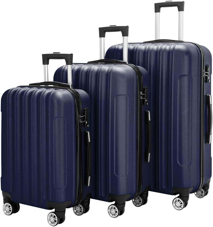 Navy Blue Hardshell Spinner Wheel Luggage 3 Piece Set X449847