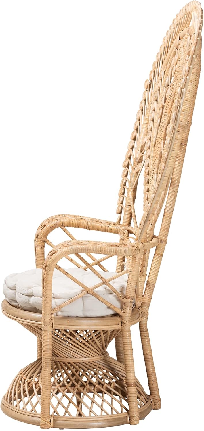 Oversized Natural Rattan Peacock Chair X205780