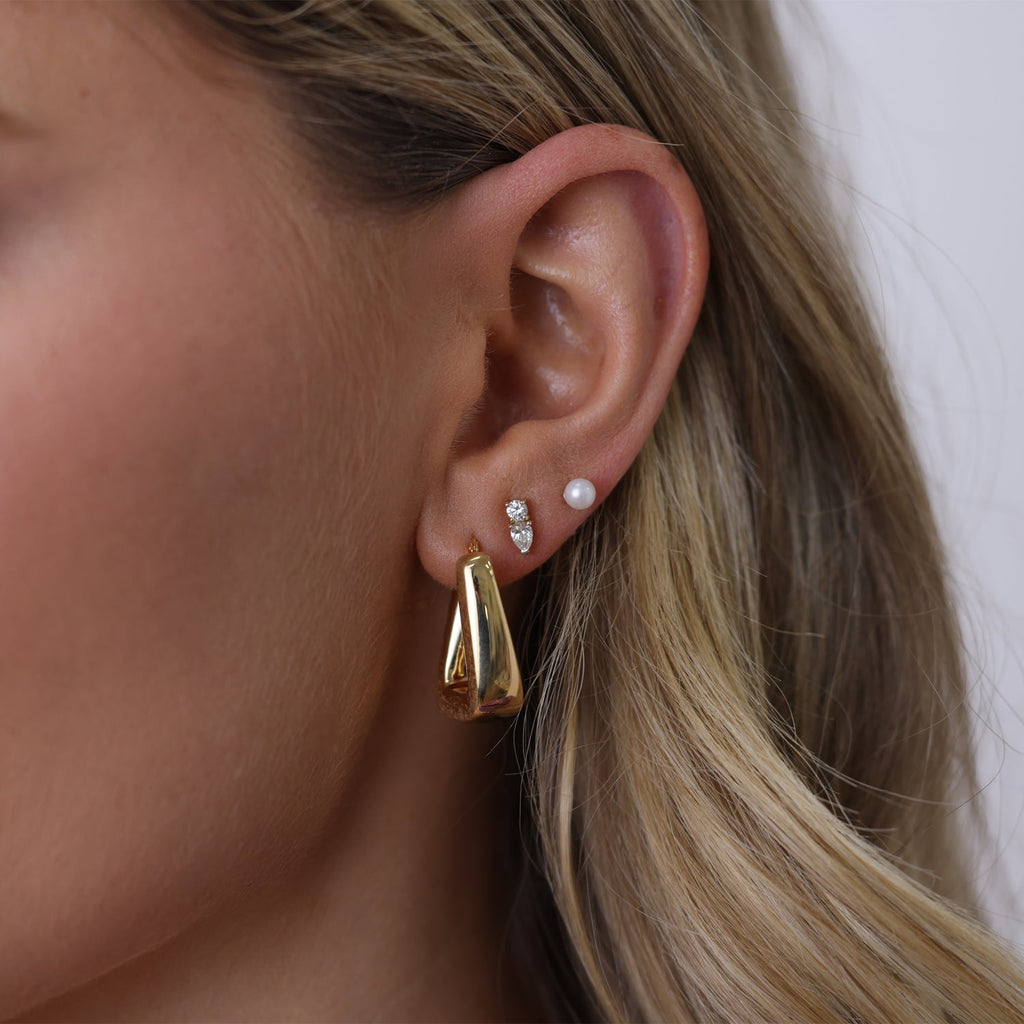 Rectangular Puff Link Hoops J839830