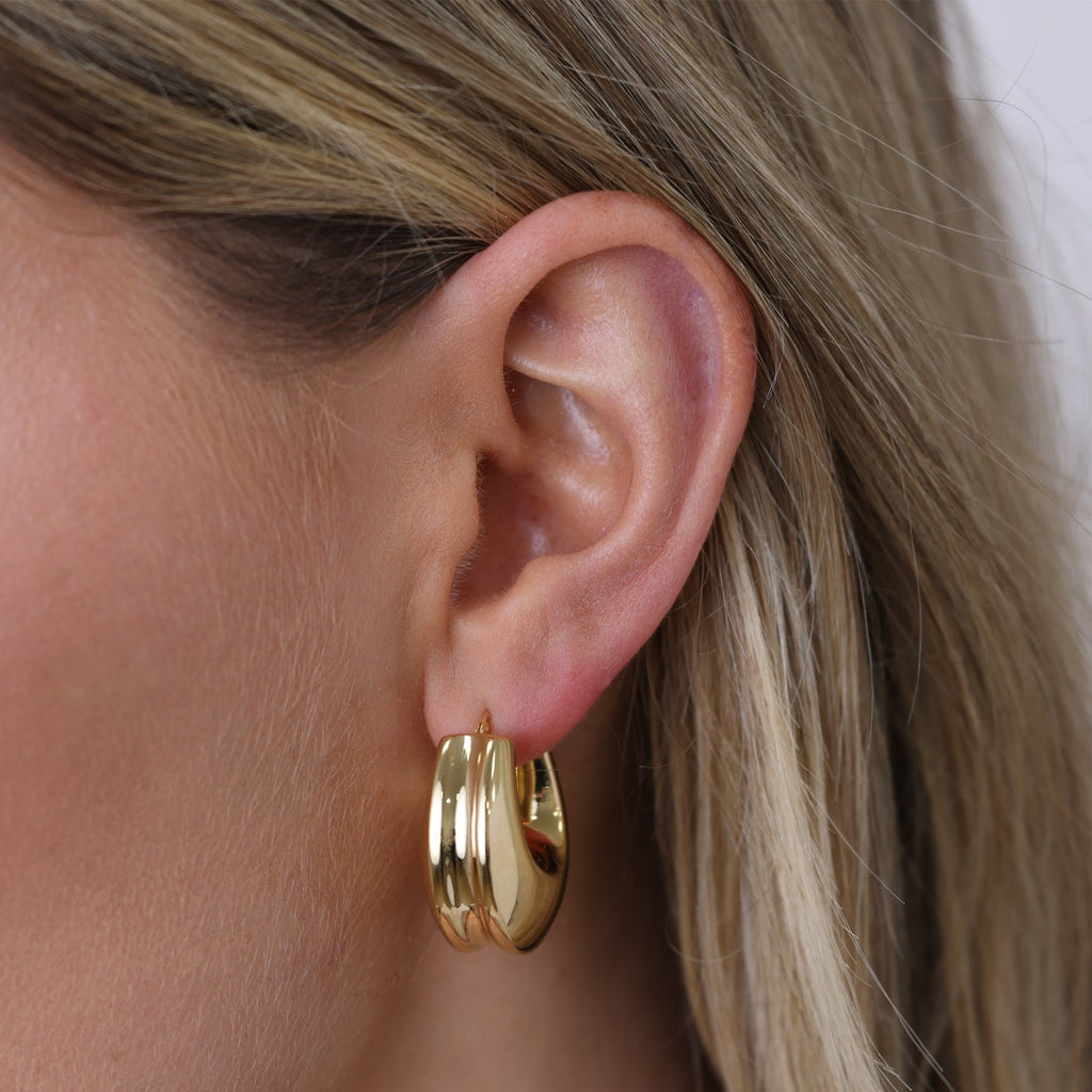 Chunky Deco Hoop Earrings Y723778