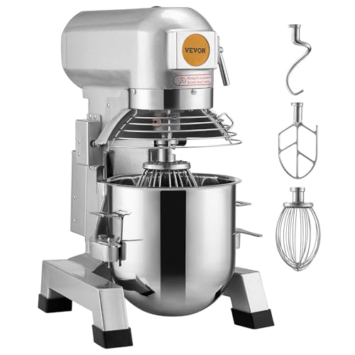 Commercial Food Mixer 10Qt Stainless Steel Bowl 450W 3 Speeds U411