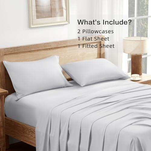 Queen Sheets Set, 100% Viscose Derived from Bamboo, Deep Pocket Up to 16", Dark Emerald Green W6856