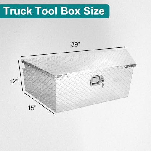 Black Aluminum Trailer Storage Tool Box, 39"X16.5"X12" S184278