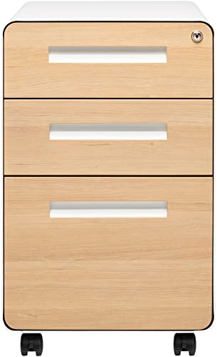 White/Orange 3 Drawer Metal File Cabinet X654714