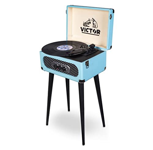 Turquoise 5-in-1 Turntable Music Center with Record Player D6199
