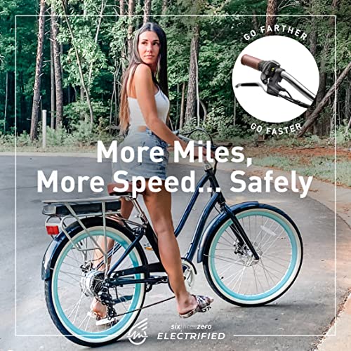 EVRYjourney Women's Electric Bike, Step-Through Touring Hybrid eBike, 250/500 Watt Motor, 26" Bicycle D768