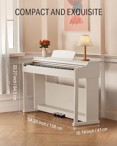 White Weighted Action Digital Piano with Furniture Stand G944