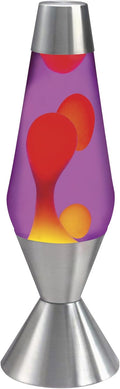 Silver Base Lamp with Yellow Wax in Purple Liquid B9627
