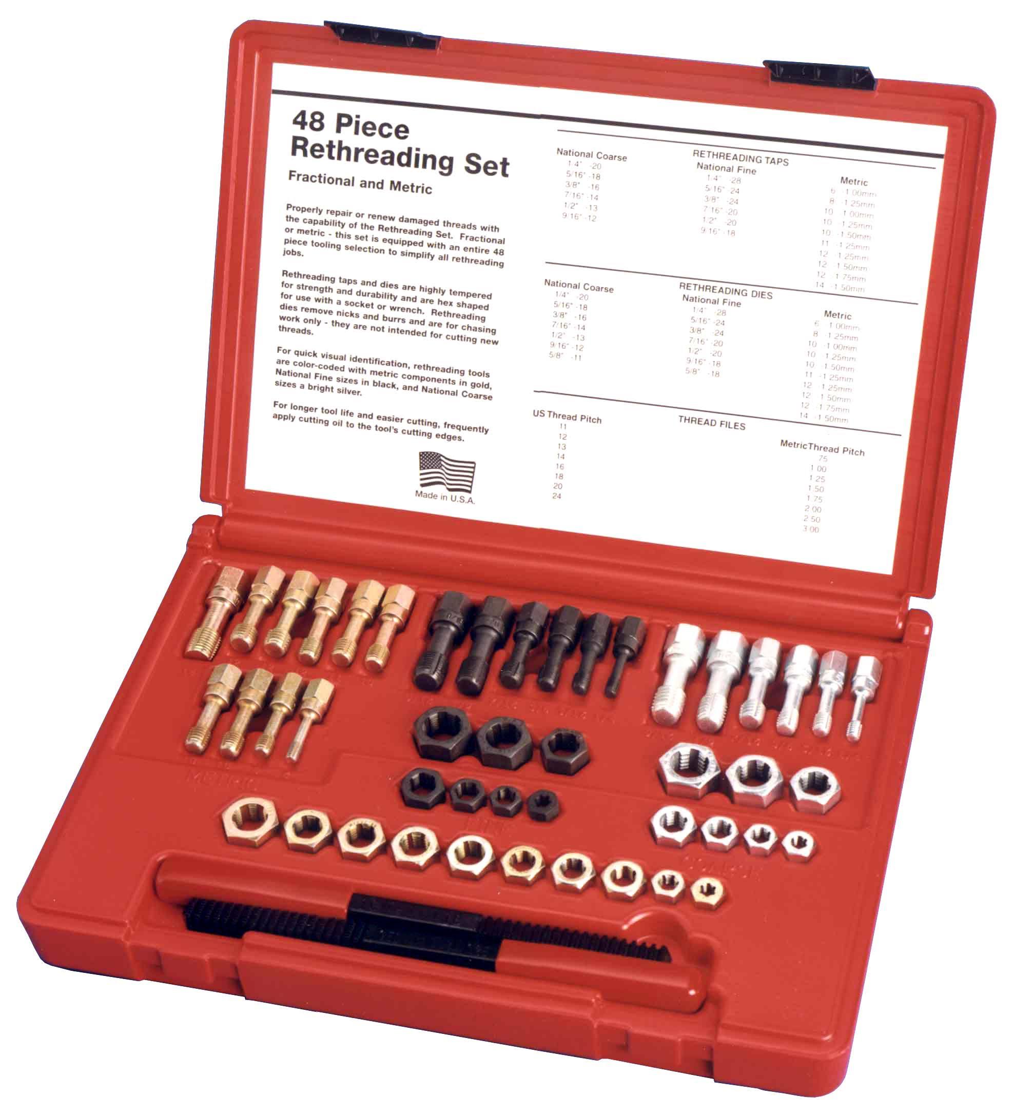 48 Piece SAE & Metric Thread Restorer Kit H13423