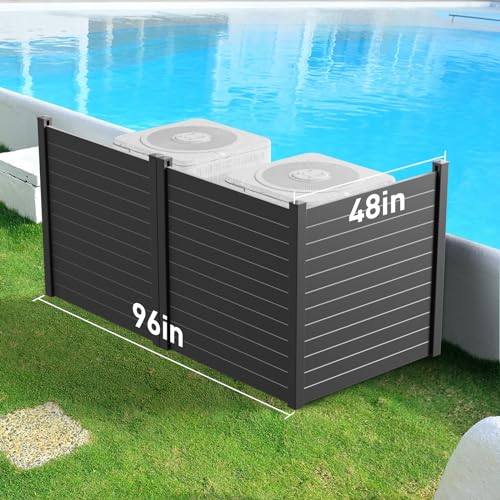 48"W X 48"H Black Vinyl 3 Panel Fence Screen Q201383