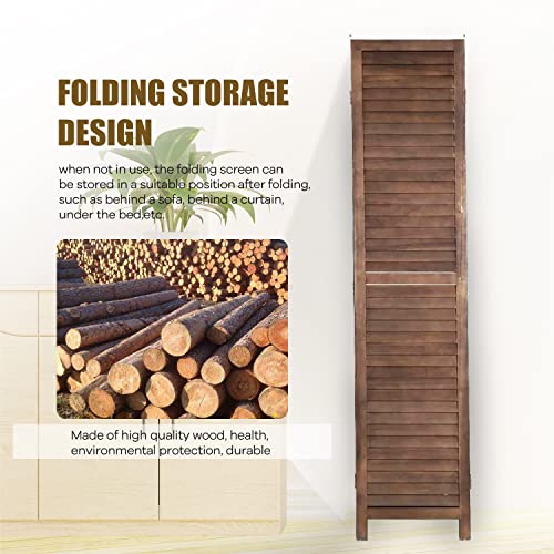 4 Panel 5.75FT Wooden Folding Room Divider R9421