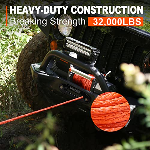 1/4" x 50ft 9500lbs Synthetic Winch Rope with Protective Sleeve I32382