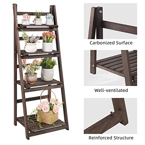 4 Tier Wooden Plant Stand G7389
