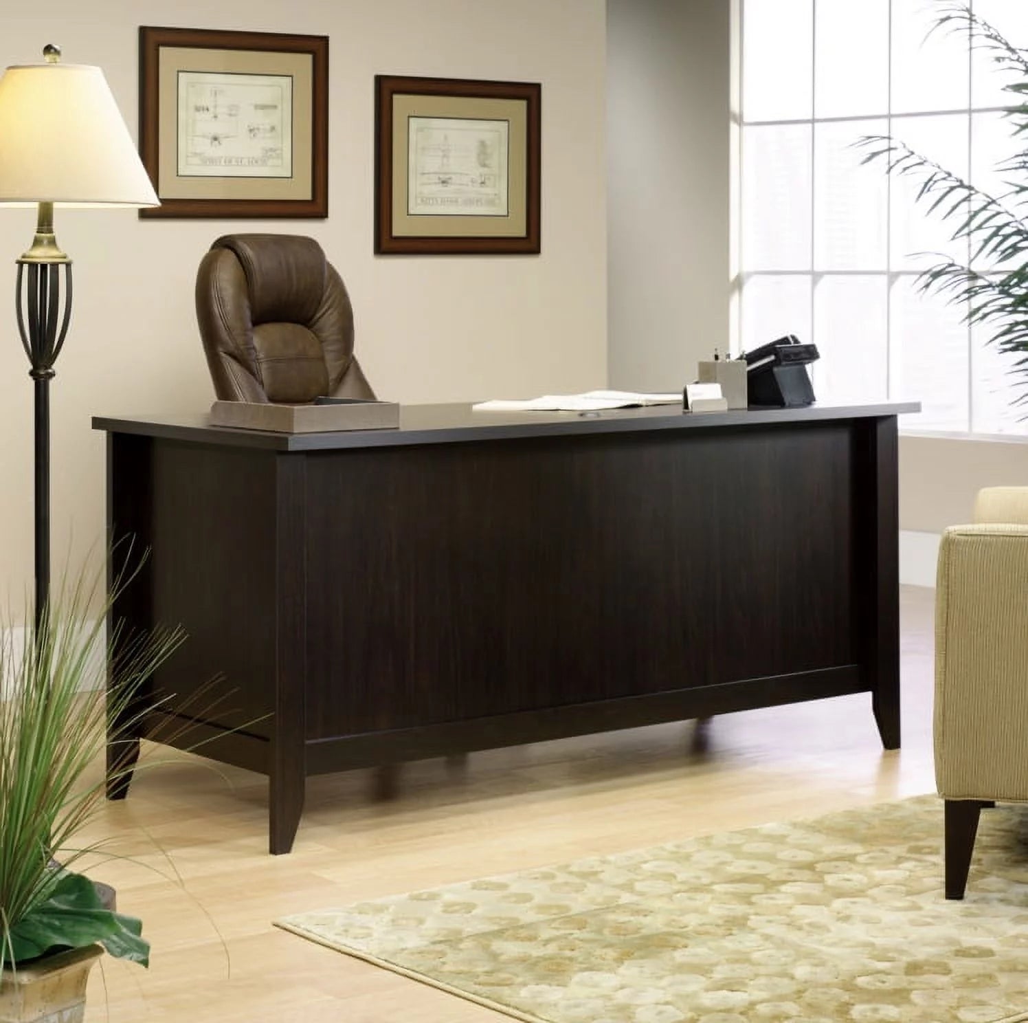 Executive Desk, Jamocha Wood Finish W363