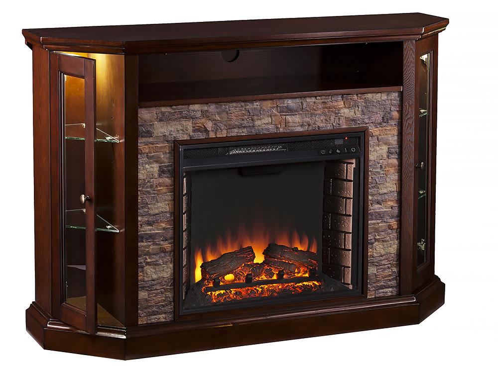 Espresso Wall Corner Electric Fireplace TV Stand D724928