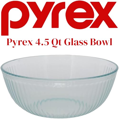 4.5 Quart Glass Mixing Bowl With Blue Lid Q823132