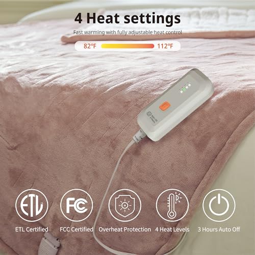 Soft Silky Plush Electric Throw Blanket 50''X60'' Grey Q69663