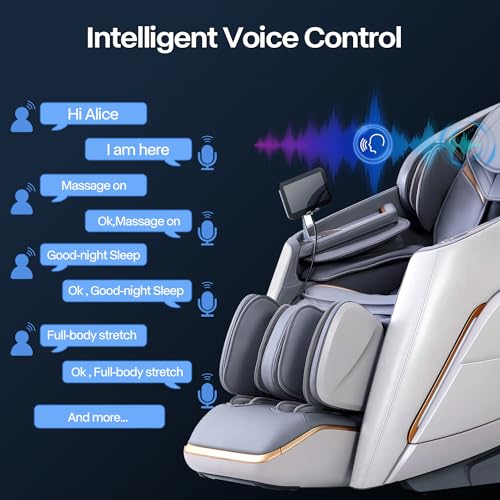 Beige 4D Massage Chair Recliner with Zero Gravity Shiatsu J615308