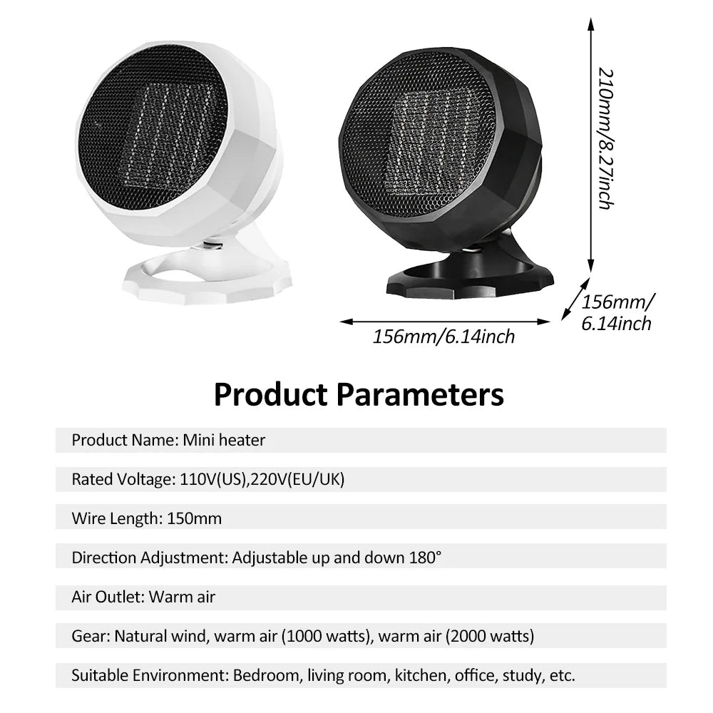 Small Desktop Shaking Heater Space Heater Electric Warmer Z2254