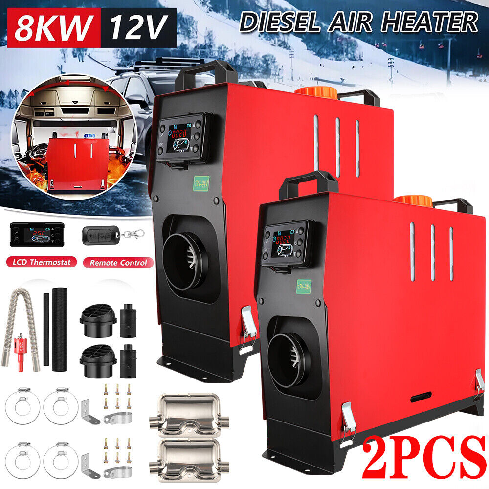 2Pcs 8KW 12V Air Diesel Heater with LCD Switch U389