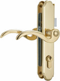 Brushed Polished Brass Solid Brass Lever Handle Mortise Lock Set for 1 in. Or 1.38 in. Thickness N9566