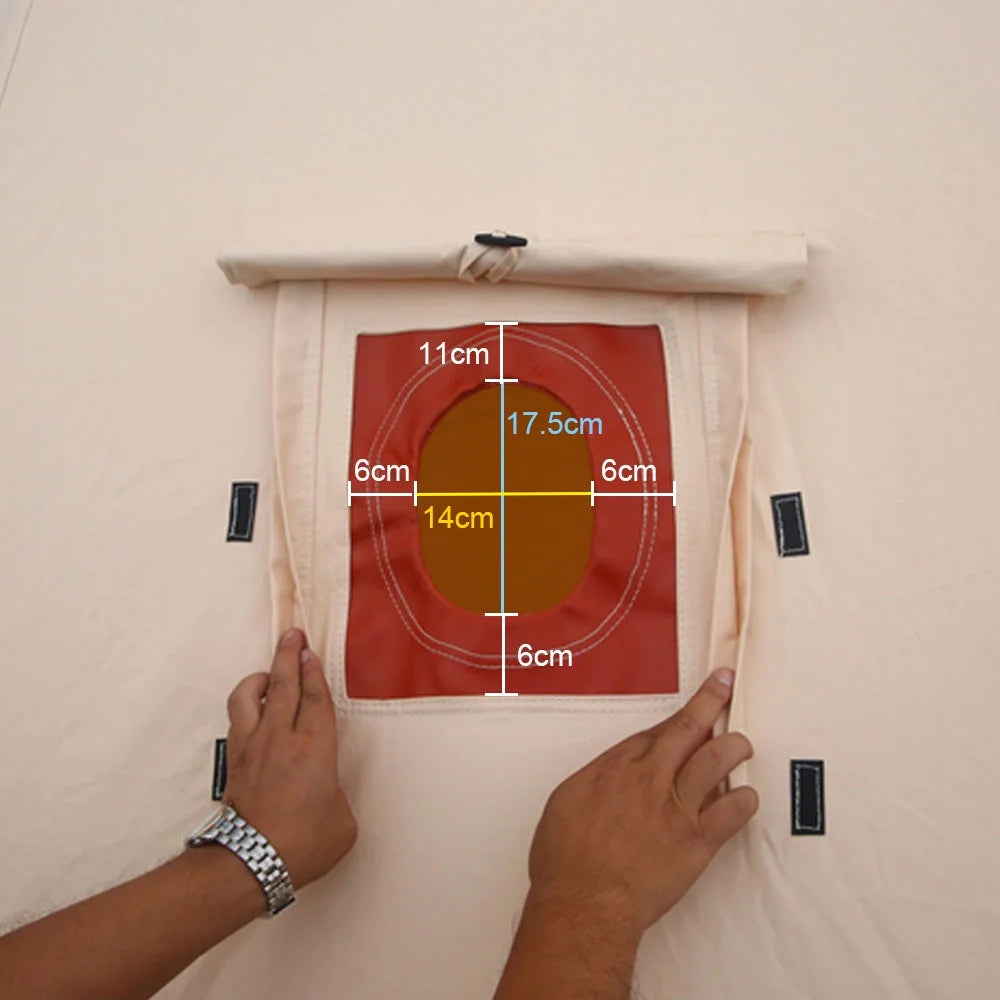 6M Double Door Bell Tent Waterproof Cotton Canvas Glamping Tent Yurt E764
