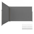 79 x 236 in. Grey Outdoor Privacy Screen Retractable Side Awning P684