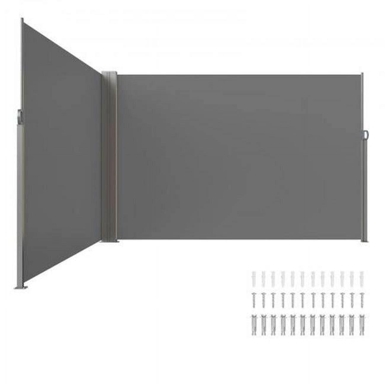 79 x 236 in. Grey Outdoor Privacy Screen Retractable Side Awning P684