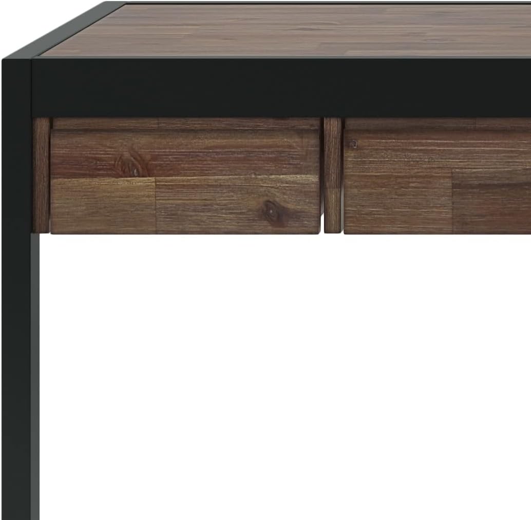 Solid Acacia Wood 48 Inch Wide Small Desk in Rustic Natural Aged Brown Y820433