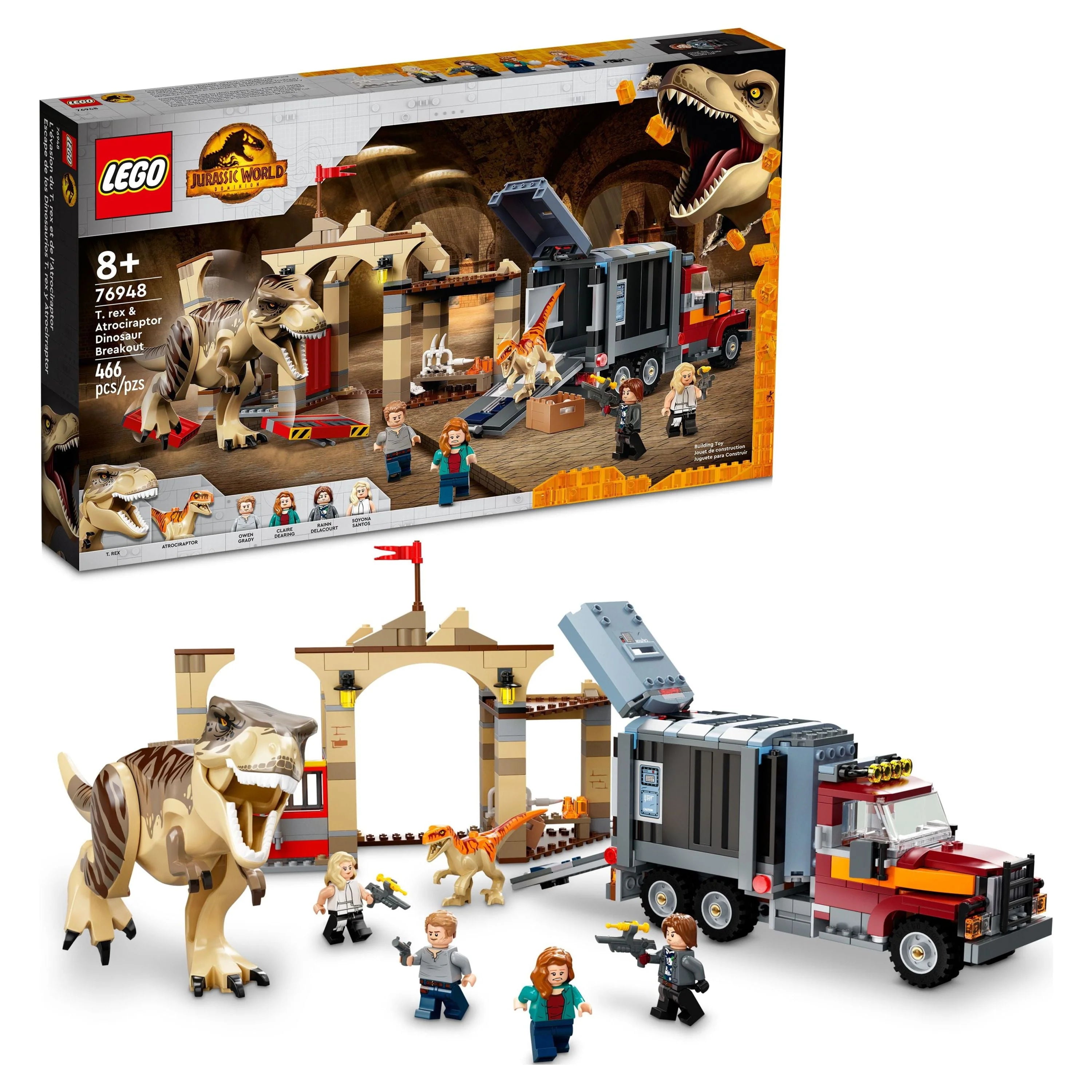 LEGO Jurassic World T. rex & Atrociraptor Dinosaur Breakout with 4 Minifigures O96931